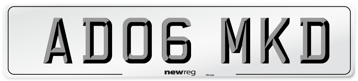 AD06 MKD Number Plate from New Reg